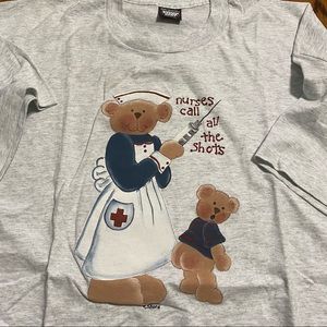 VTG Cute Nurses Call All The Shots Teddy Bear Tee